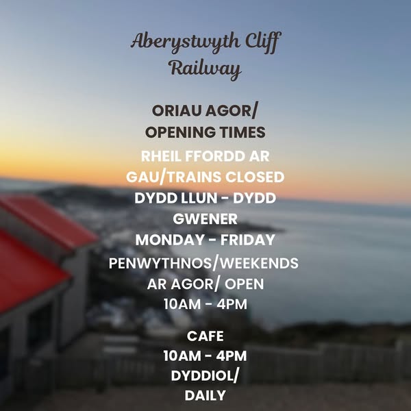 Aberystwyth Cliff Railways schedule november 2024/Scarborough