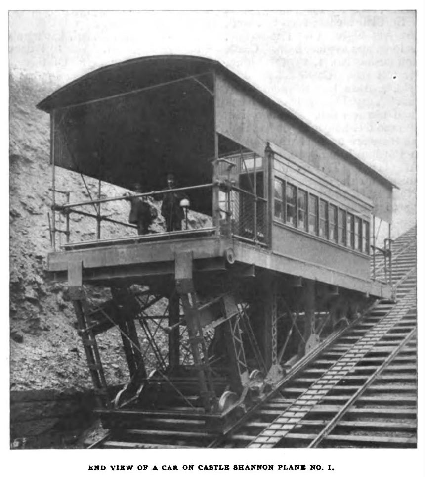 END VIEW OF A CAR ON CASTLE SHANNON PLANE NO. 1.