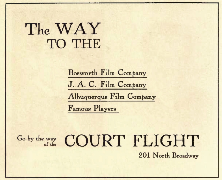 Court Flight movie studio ad