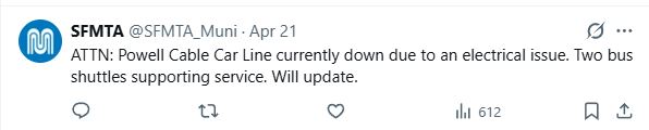 SFMTA electrical issues