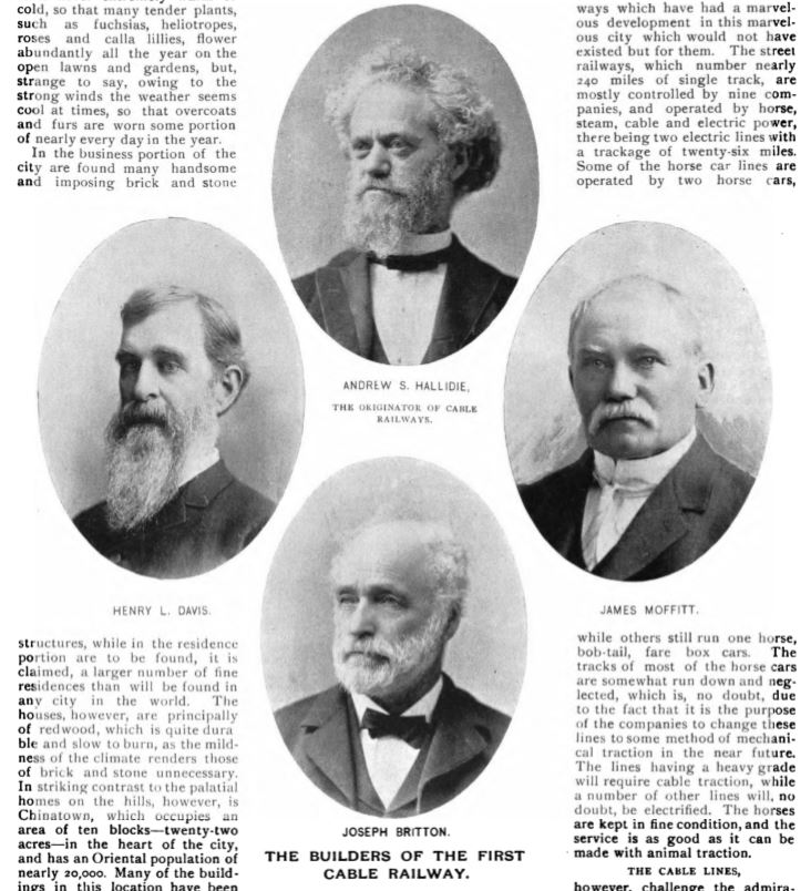 THE BUILDERS OF THE FIRST CABLE RAILWAY