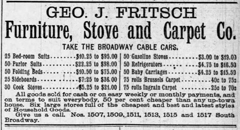 St Louis RR -- furniture ad