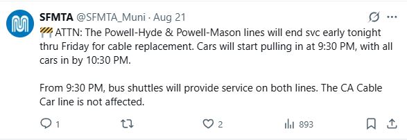 SFMTA Powell cable replacement