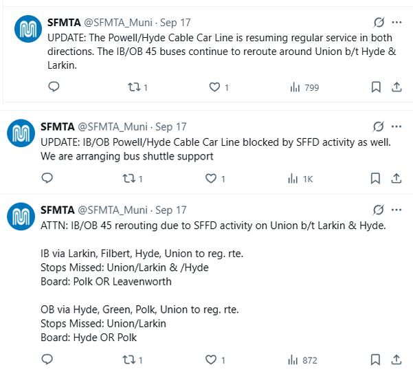 SFMTA SFFD Powell-Hyde disruption