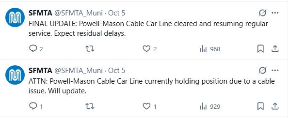 SFMTA Powell Street cable issue