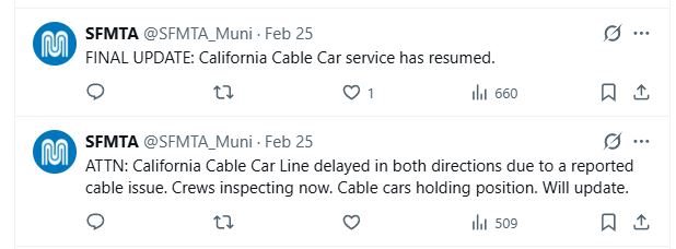 SFMTA California Street cable issue