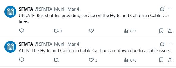 SFMTA cable issues