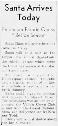 Santa Arrives Today