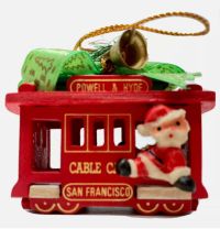 Cable Car Santa ornament